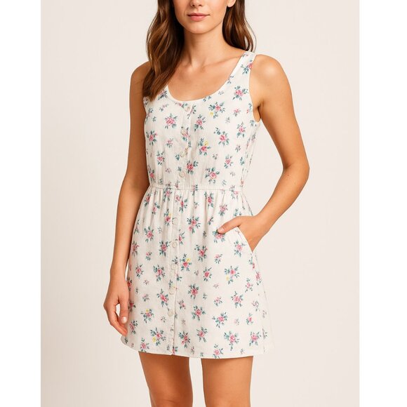 Emilia Wickstead Dresses & Skirts - Emilia Wickstead Kirk Mini Dress Women’s Size 10 White Floral Linen d